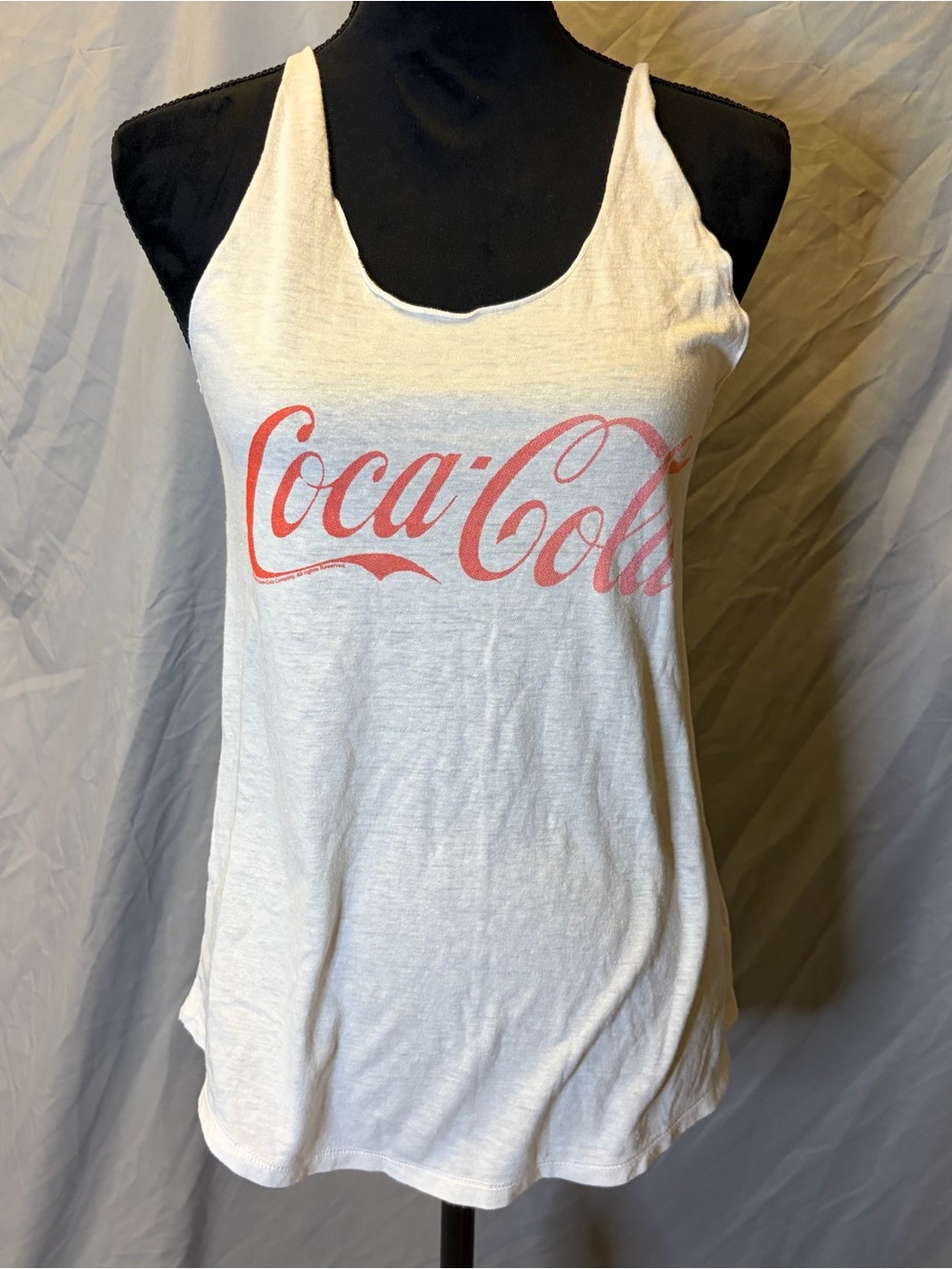 Unk White Racerback Tank with Red Coca-Cola Script